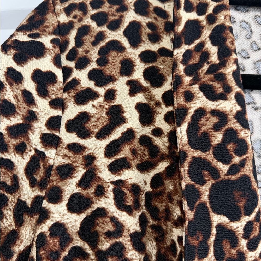 MOA Leopard Print Asymmetrical Blazer - Picture 3 of 4